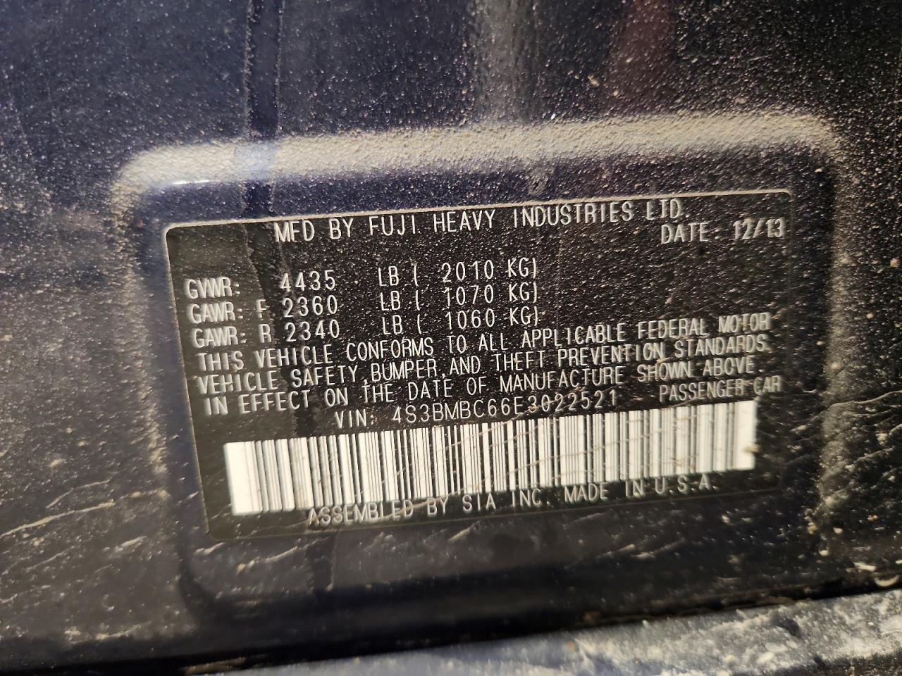 2014 SUBARU Legacy