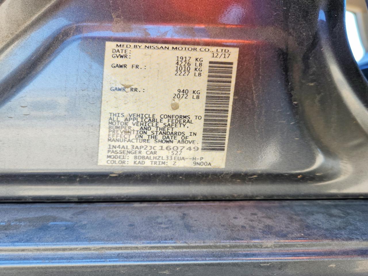 2018 NISSAN ALTIMA