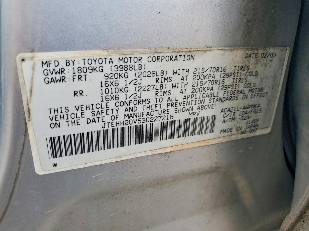 2003 TOYOTA RAV4