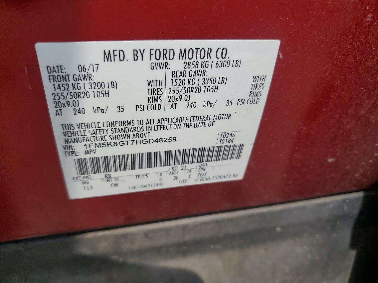 2017 FORD Explorer Sport Trac