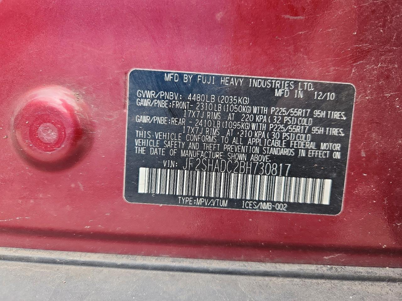 2011 SUBARU FORESTER