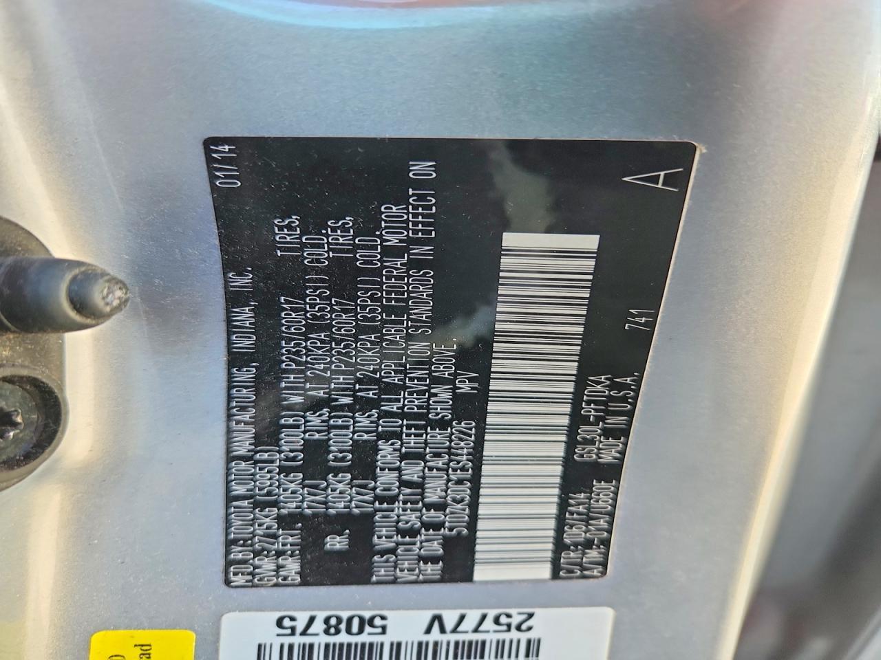 2014 TOYOTA SIENNA
