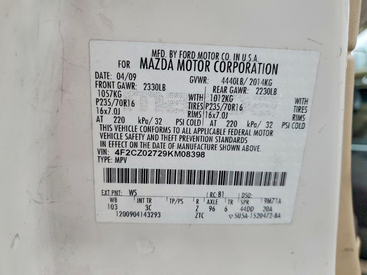 2009 MAZDA Tribute
