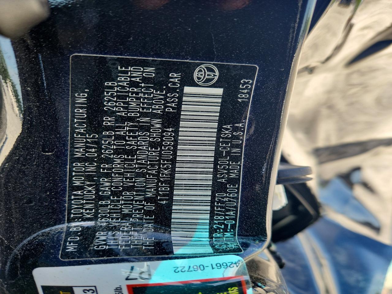 2015 TOYOTA CAMRY