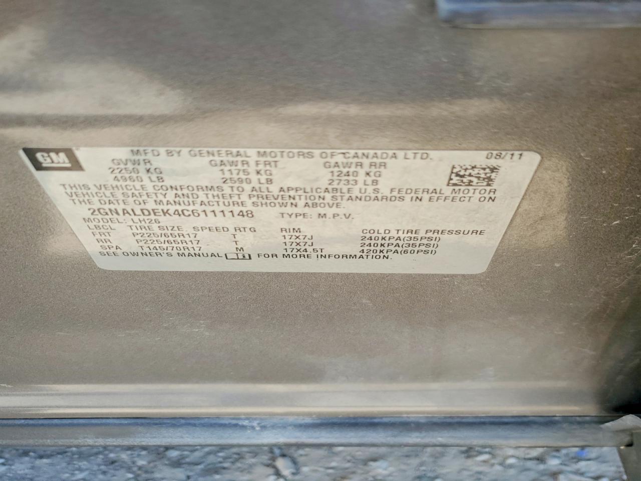 2012 CHEVROLET EQUINOX