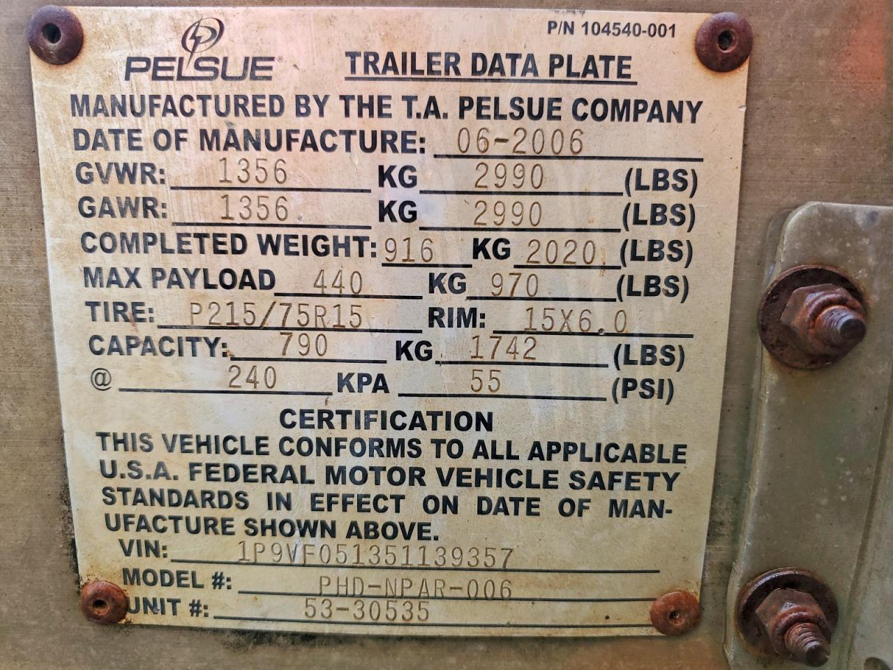 2006 Pelsue Unknown