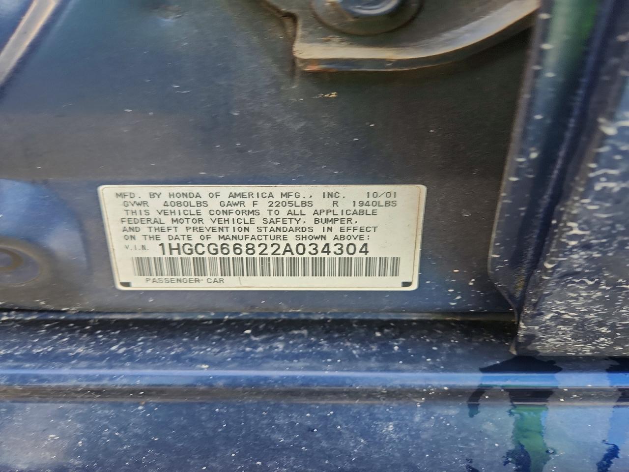 2002 HONDA ACCORD