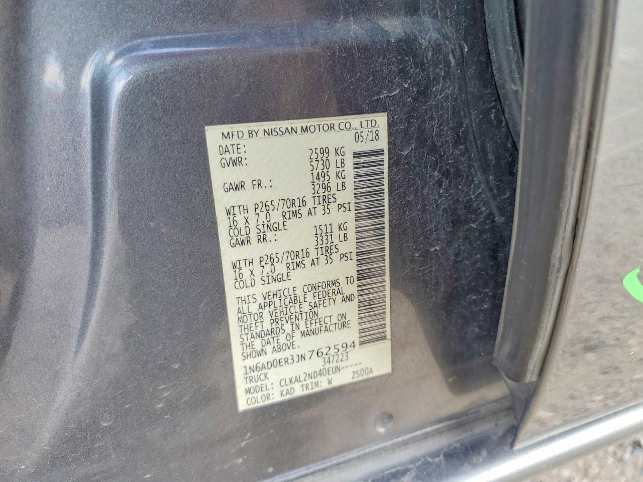 2018 NISSAN Frontier