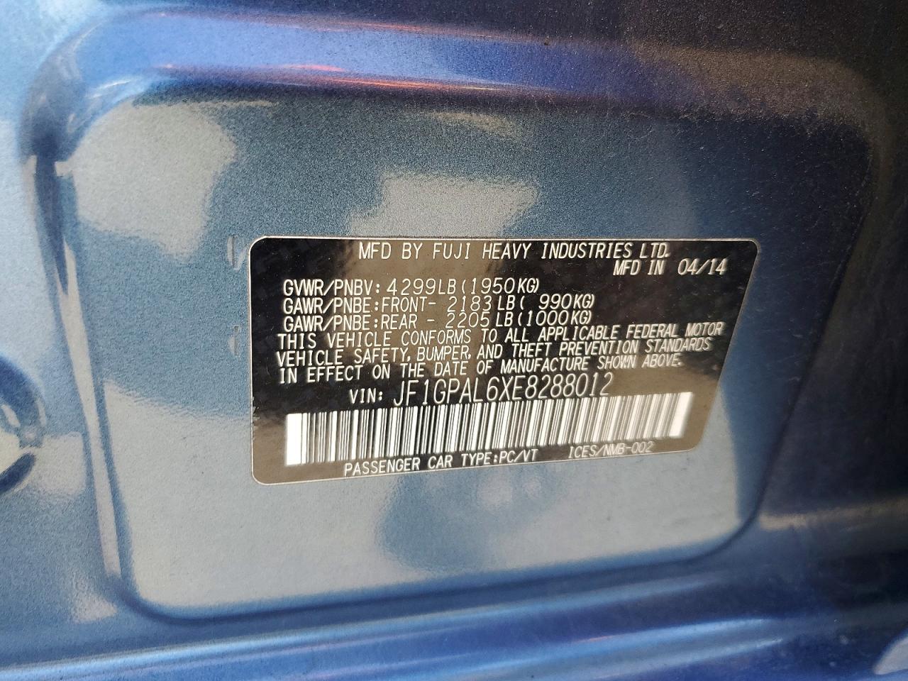 2014 SUBARU IMPREZA