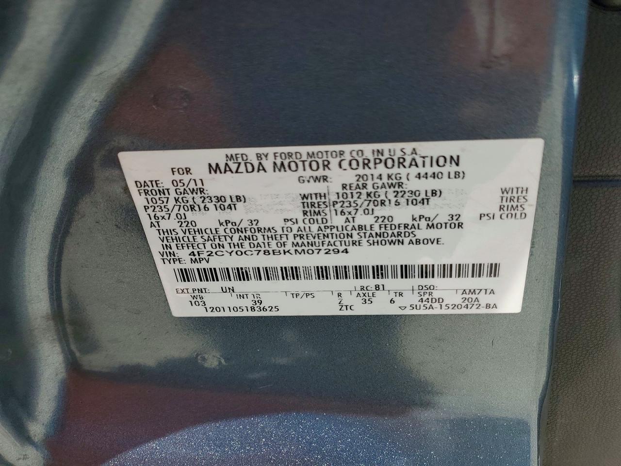 2011 MAZDA Tribute