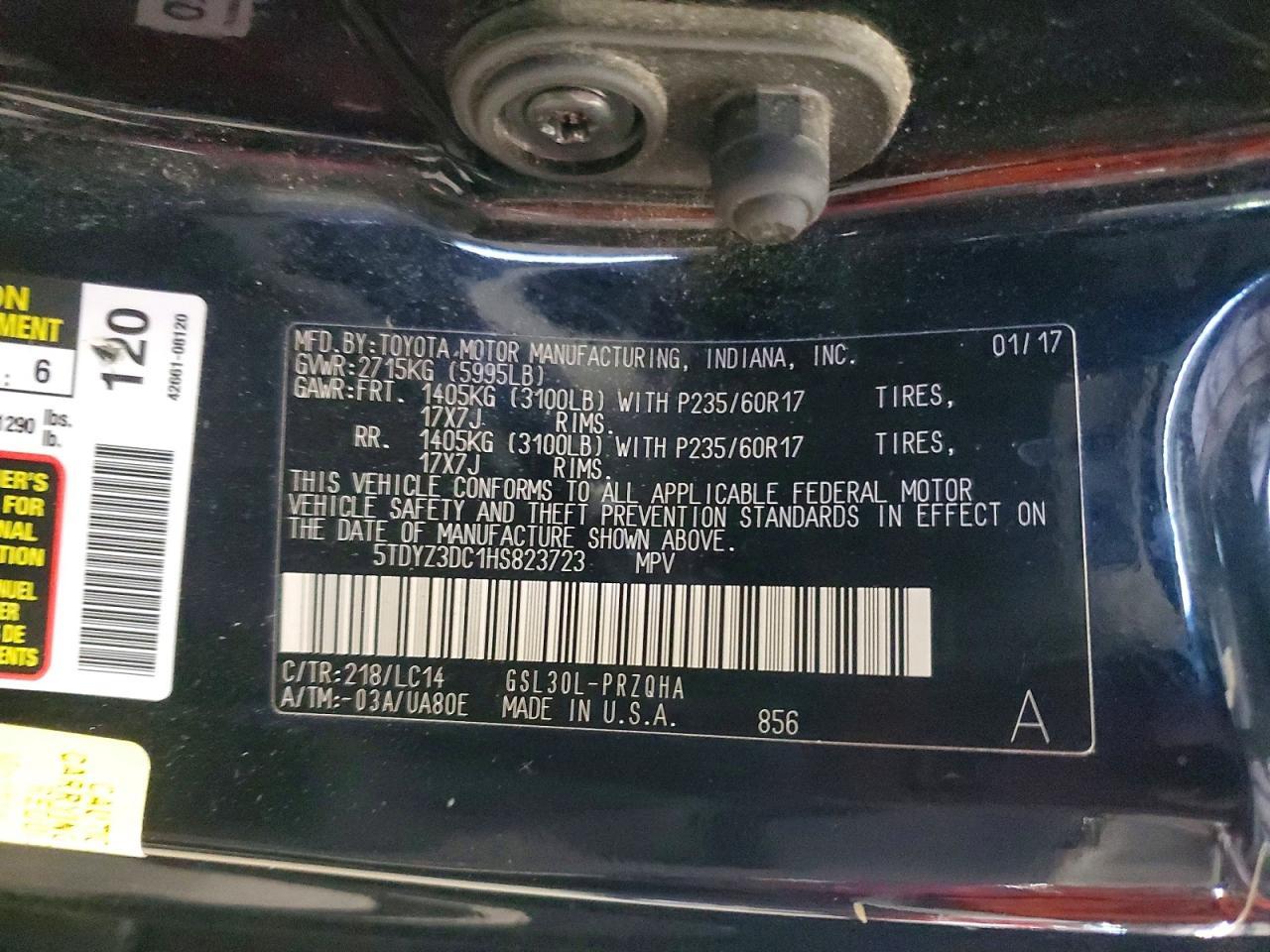 2017 TOYOTA SIENNA