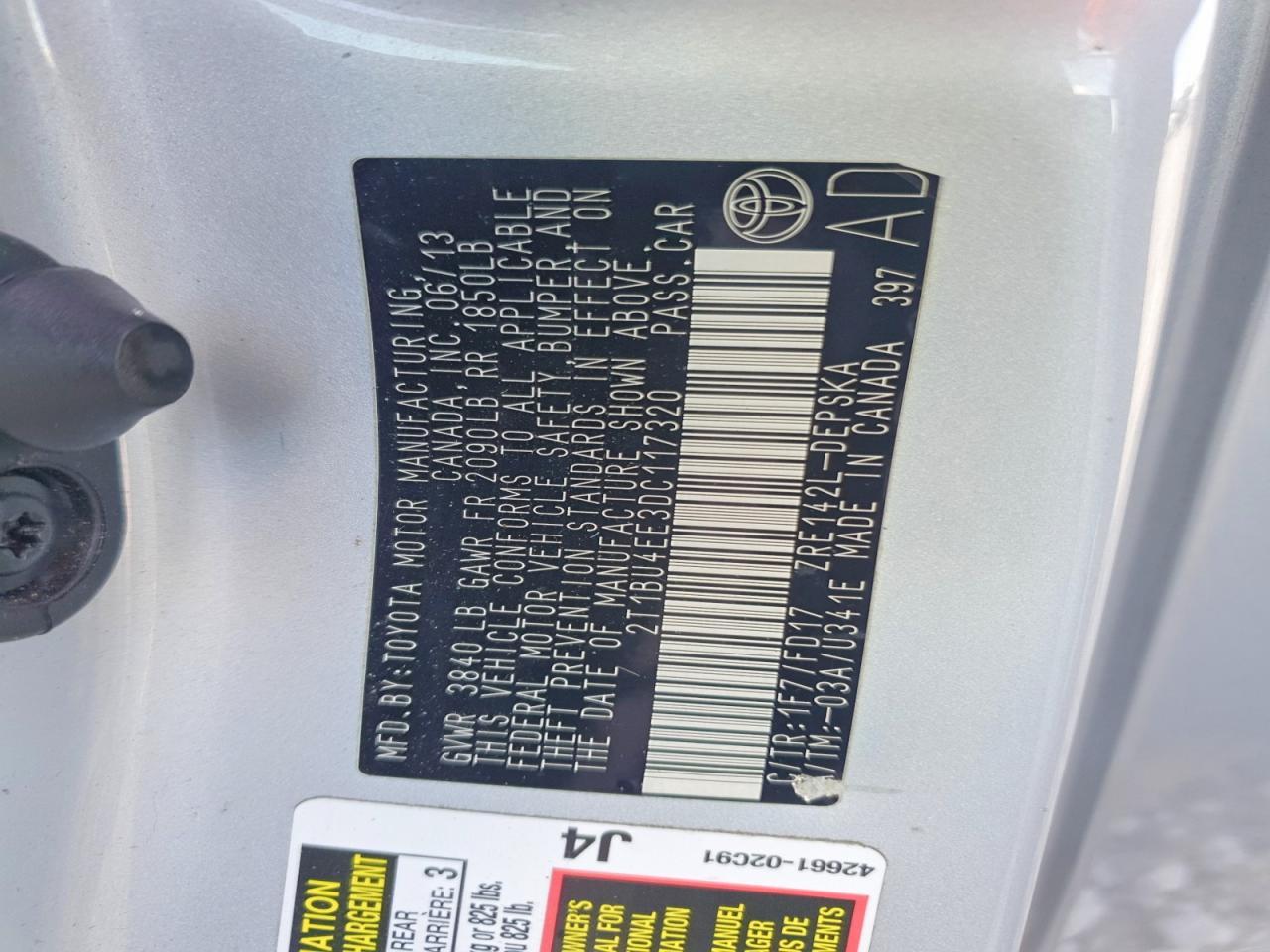 2013 TOYOTA COROLLA