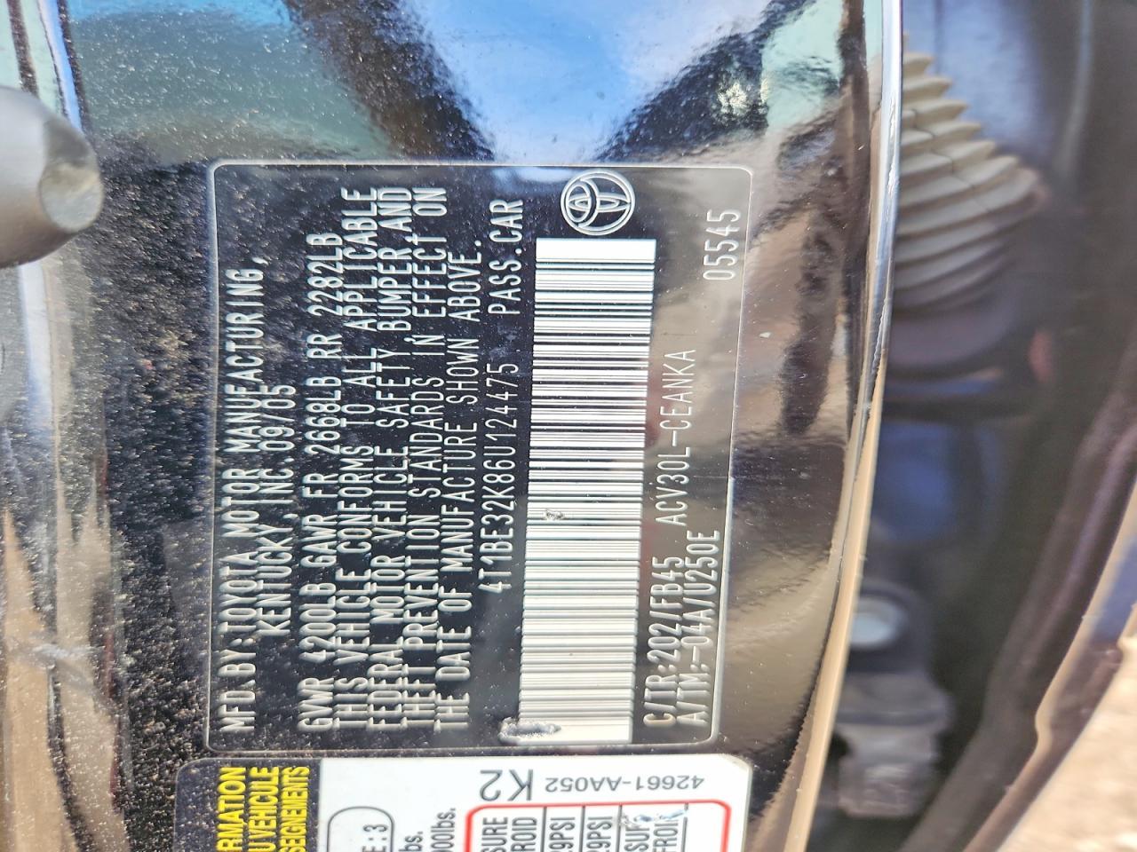 2006 TOYOTA CAMRY