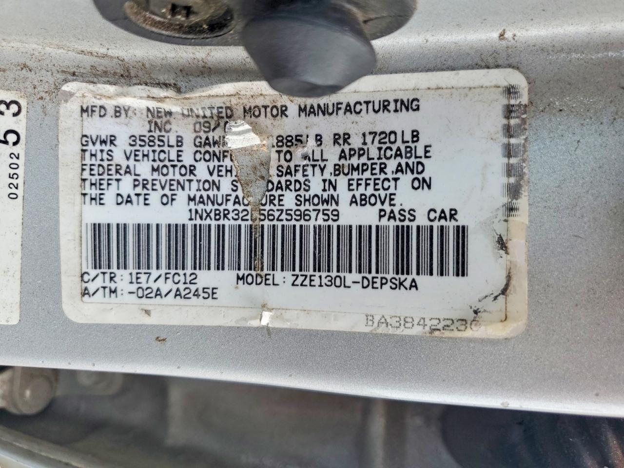 2006 TOYOTA COROLLA
