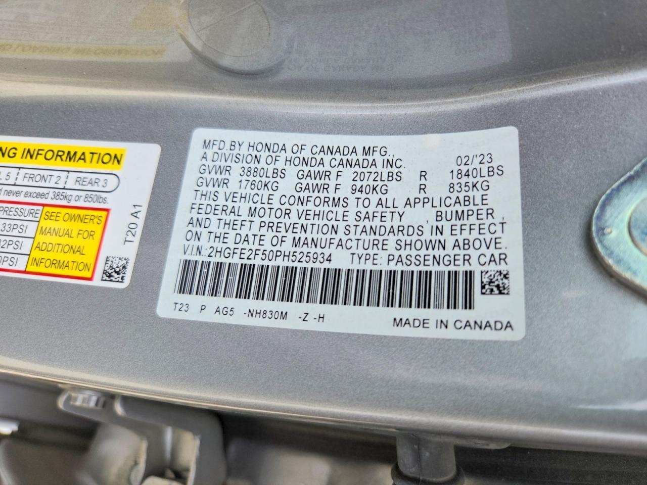 2023 HONDA CIVIC