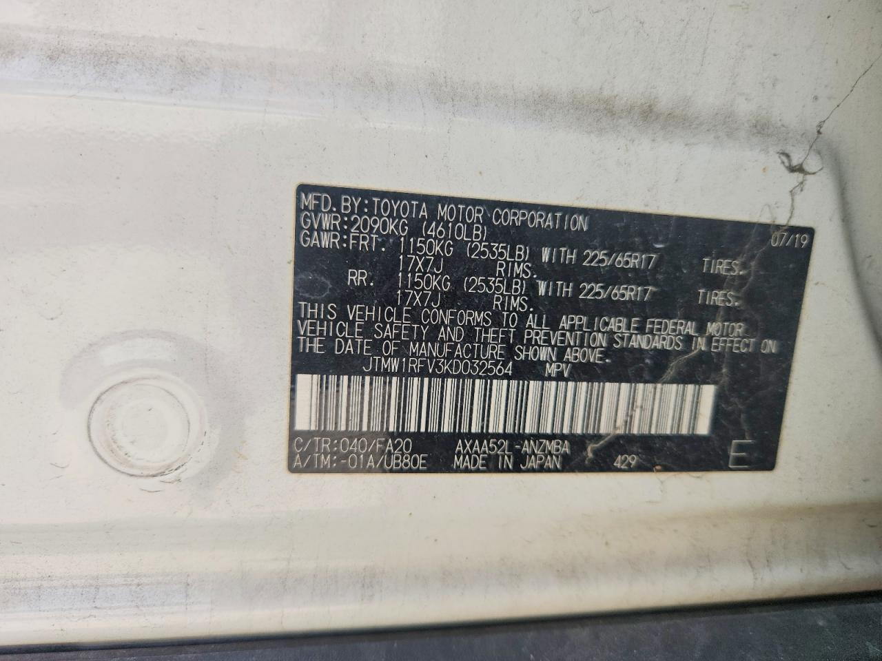 2019 TOYOTA RAV4