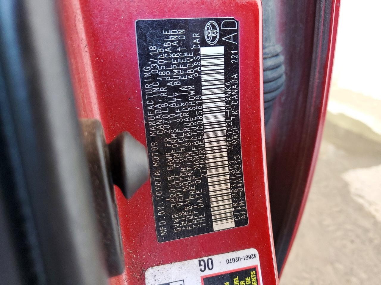 2018 TOYOTA COROLLA