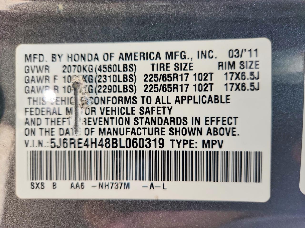 2011 HONDA CR-V