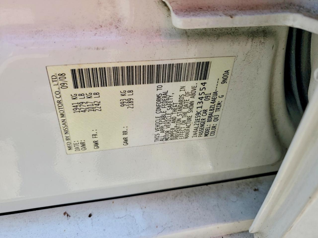 2009 NISSAN ALTIMA