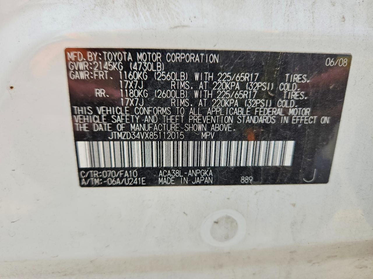 2008 TOYOTA RAV4