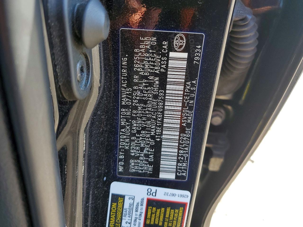 2015 TOYOTA CAMRY