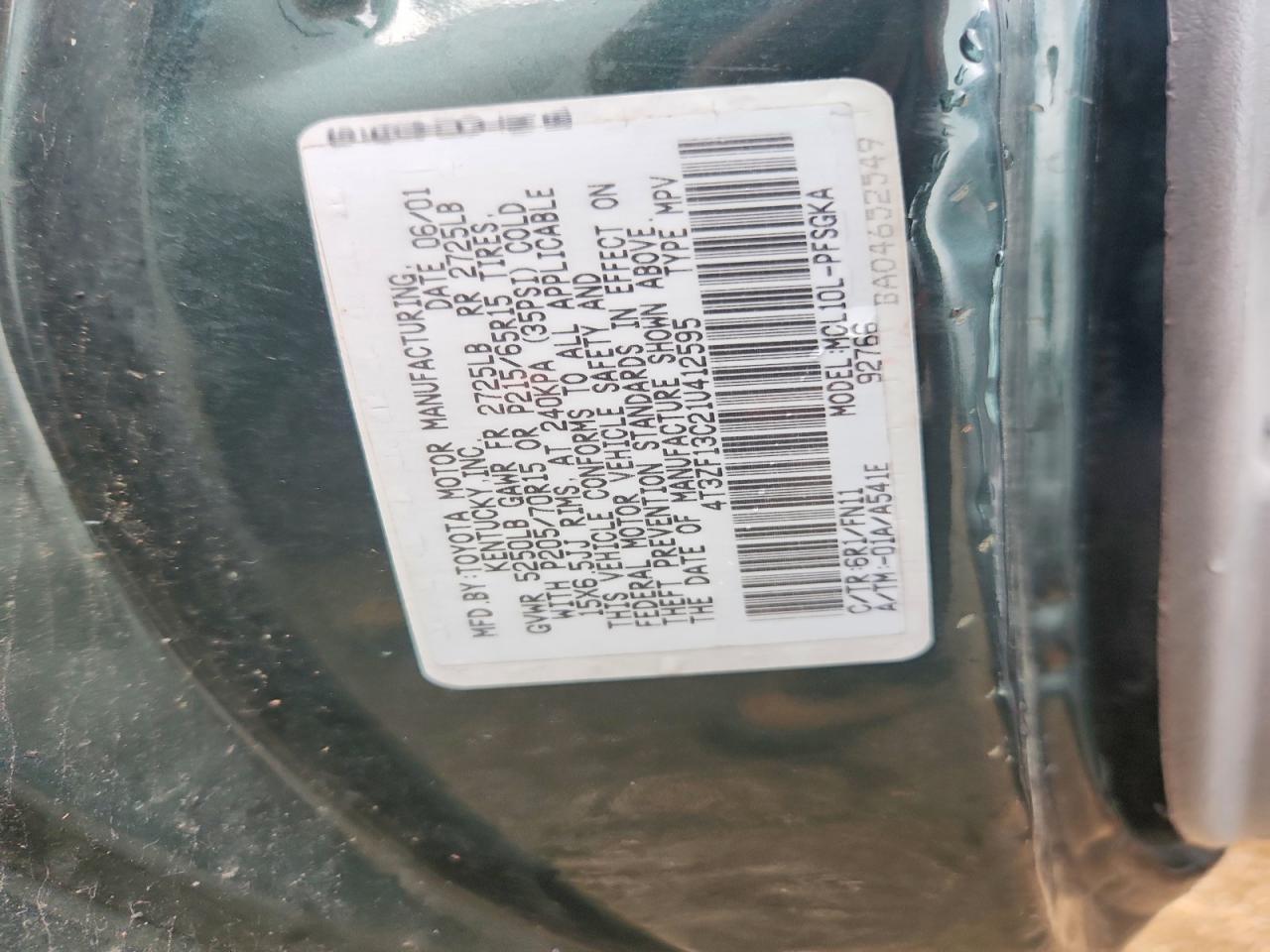 2001 TOYOTA SIENNA