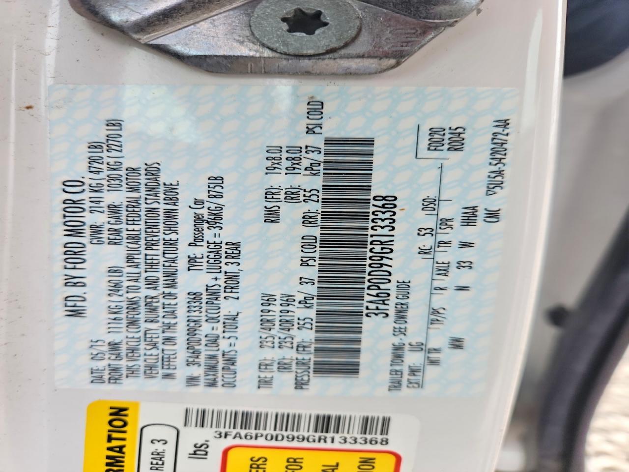 2016 FORD FUSION