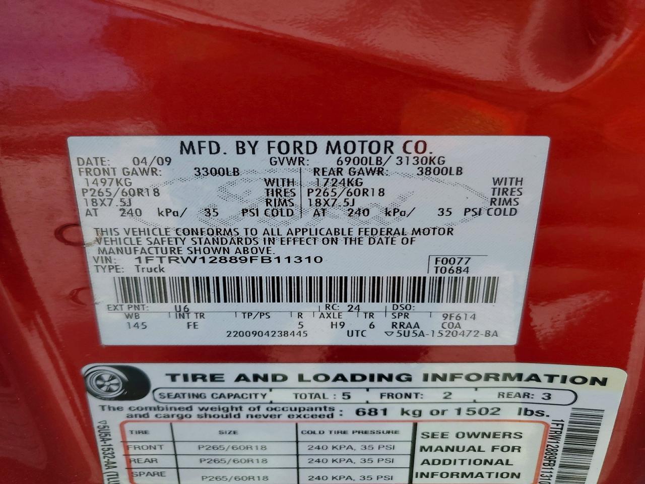 2009 FORD F-150 Lightning