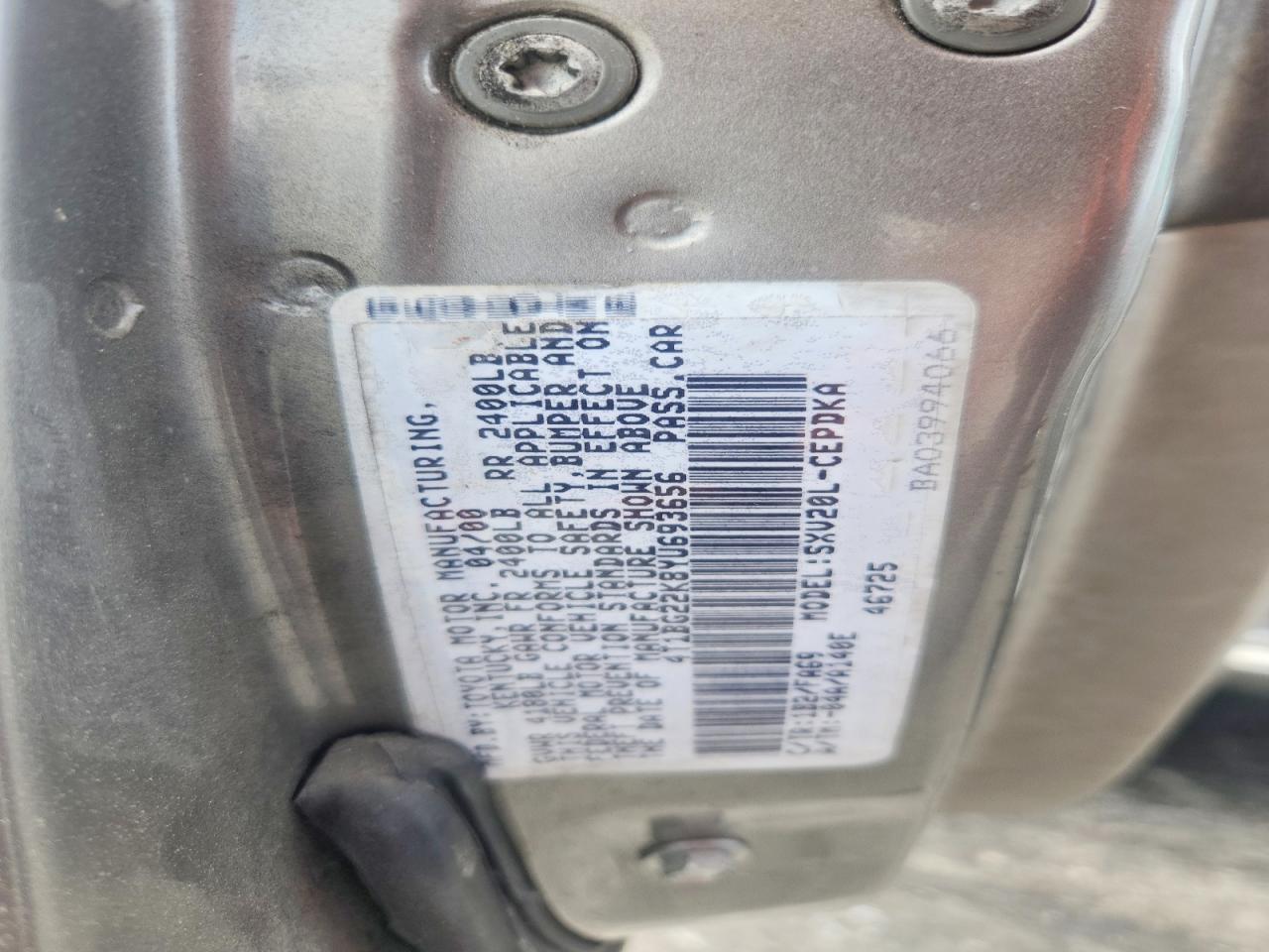 2000 TOYOTA CAMRY