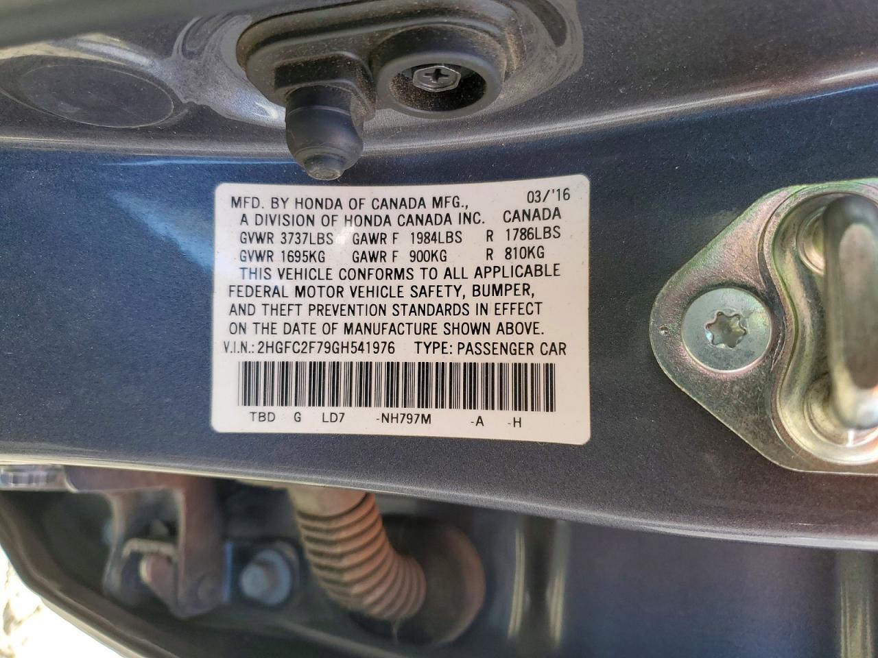 2016 HONDA CIVIC