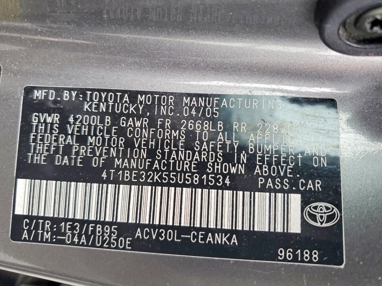 2005 TOYOTA CAMRY