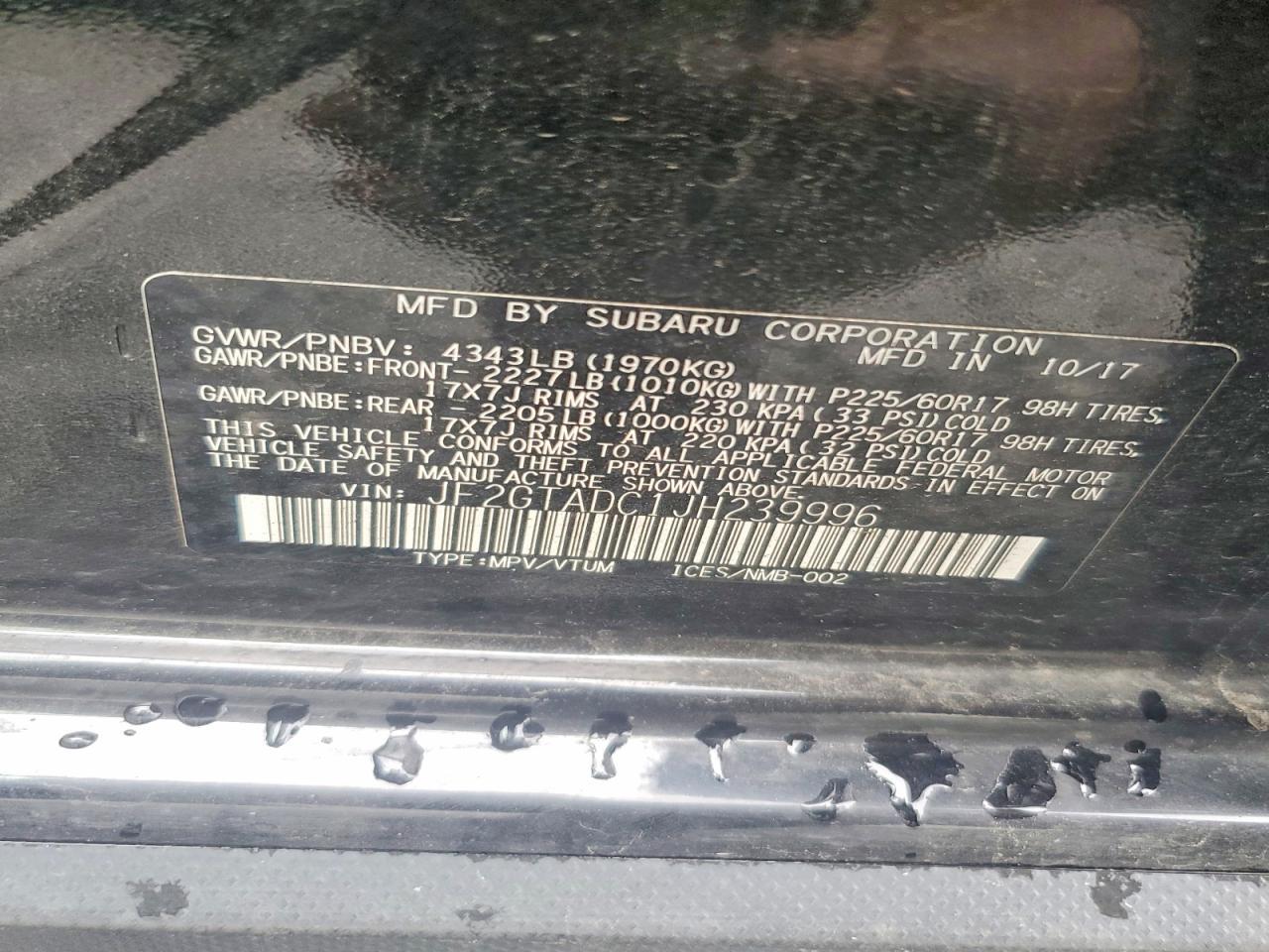 2018 SUBARU Crosstrek