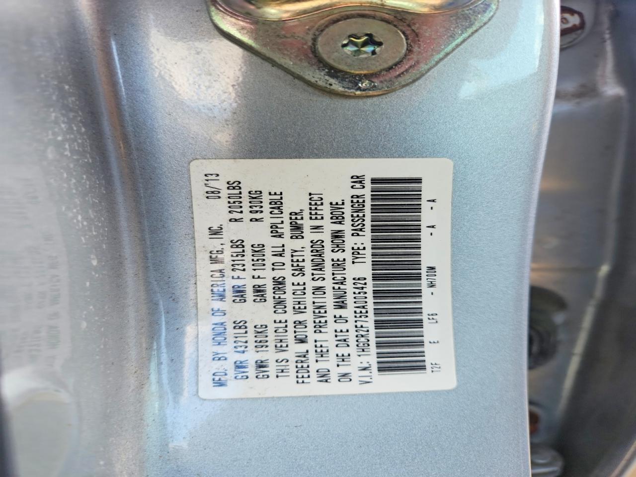 2014 HONDA ACCORD