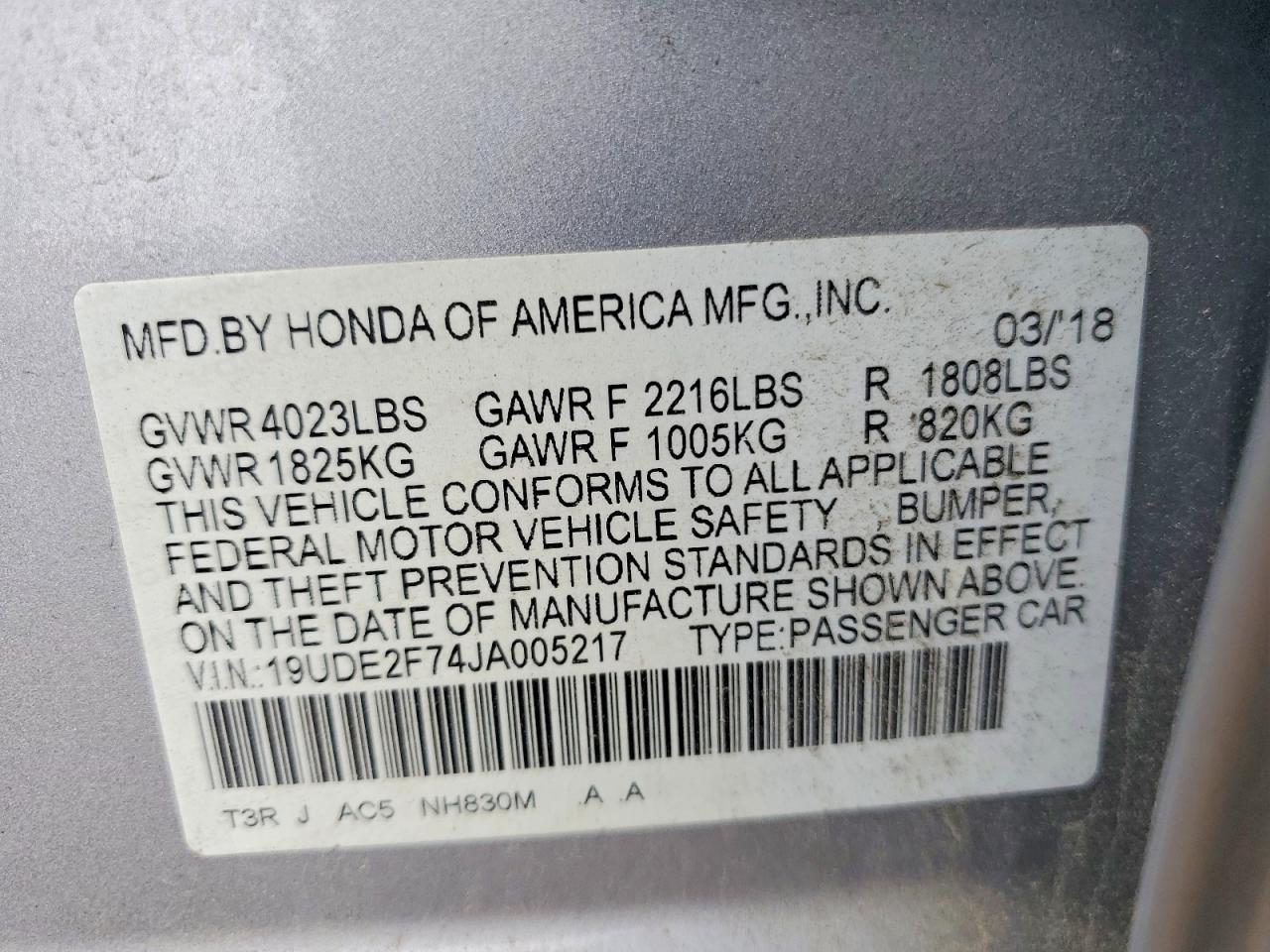 2018 ACURA ILX