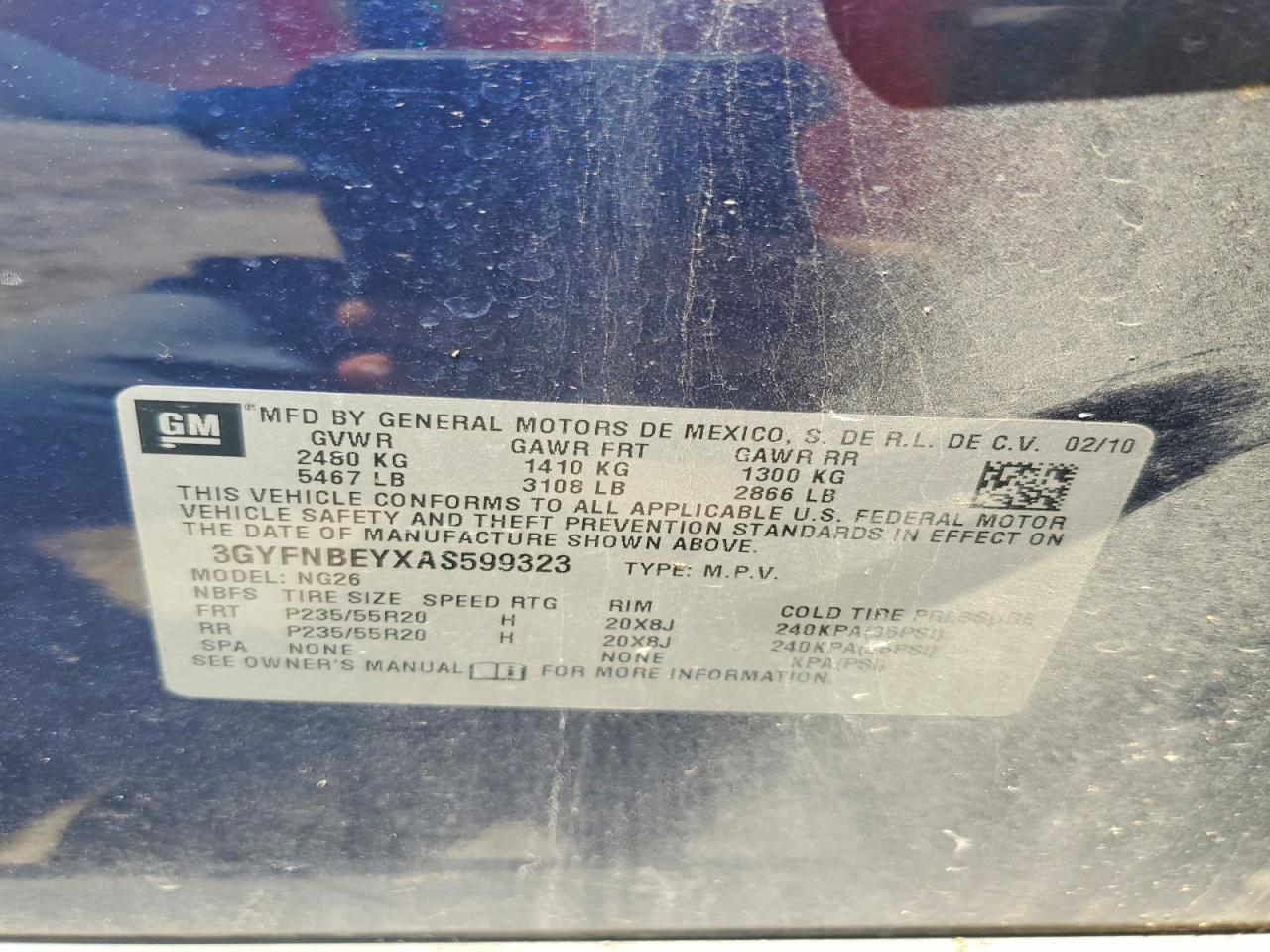 2010 CADILLAC SRX