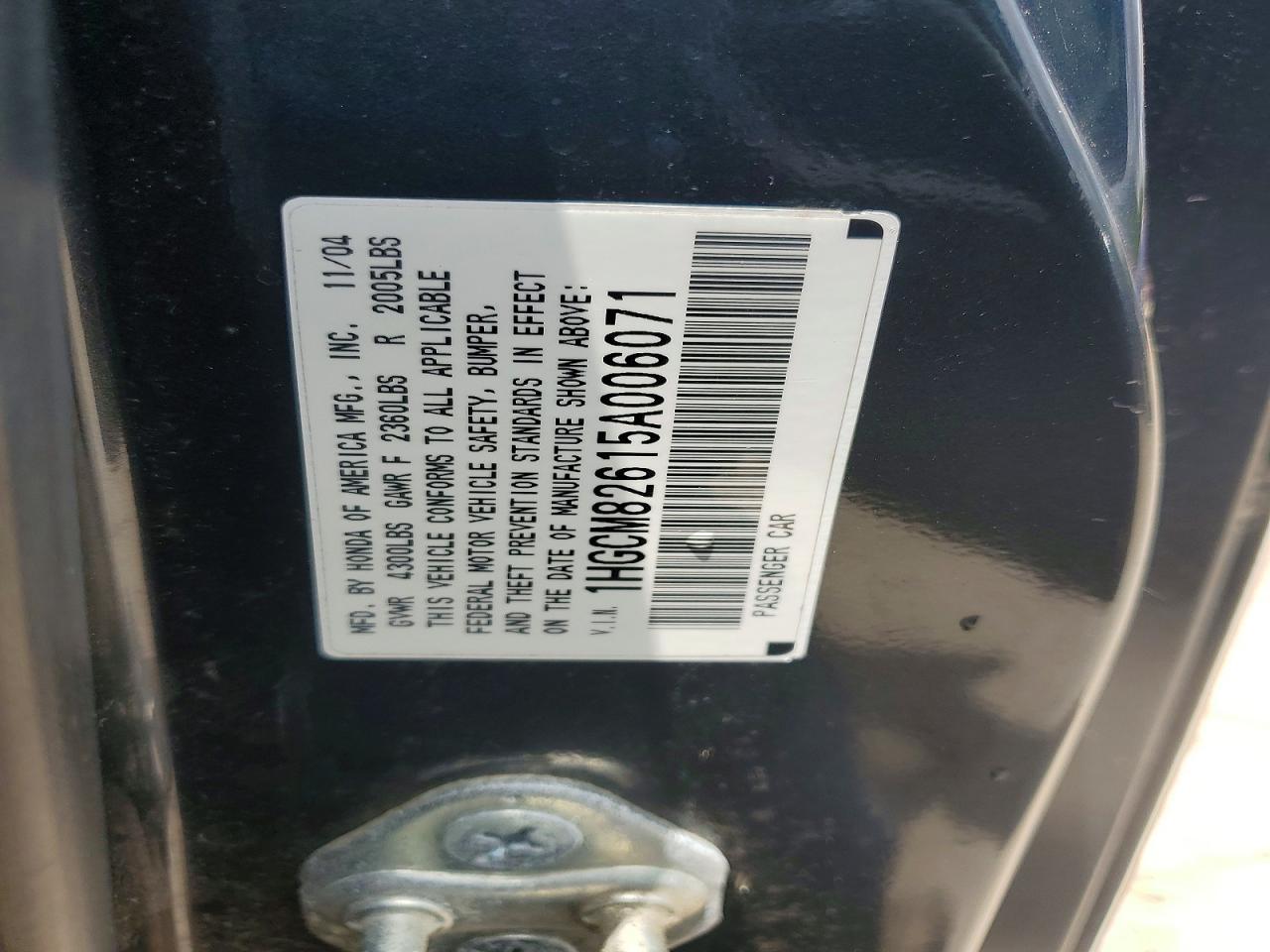 2005 HONDA ACCORD