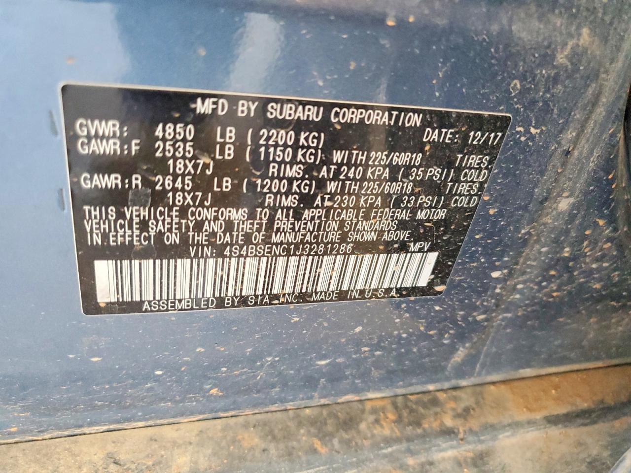 2018 SUBARU Outback