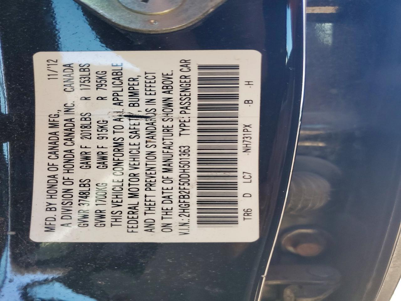 2013 HONDA CIVIC