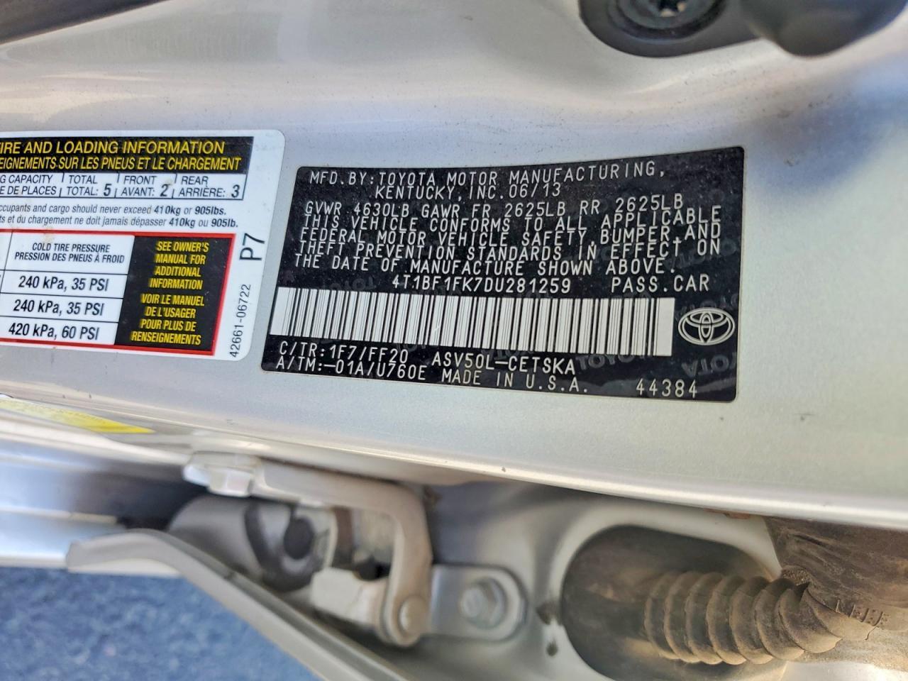 2013 TOYOTA CAMRY