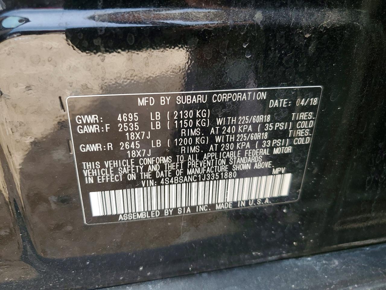 2018 SUBARU Outback