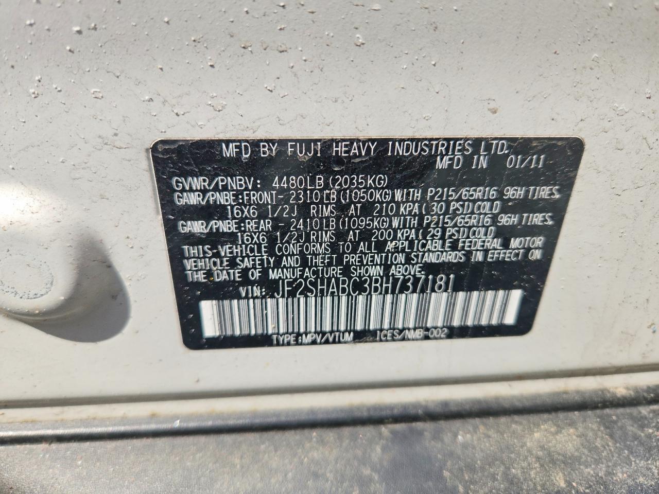 2011 SUBARU FORESTER