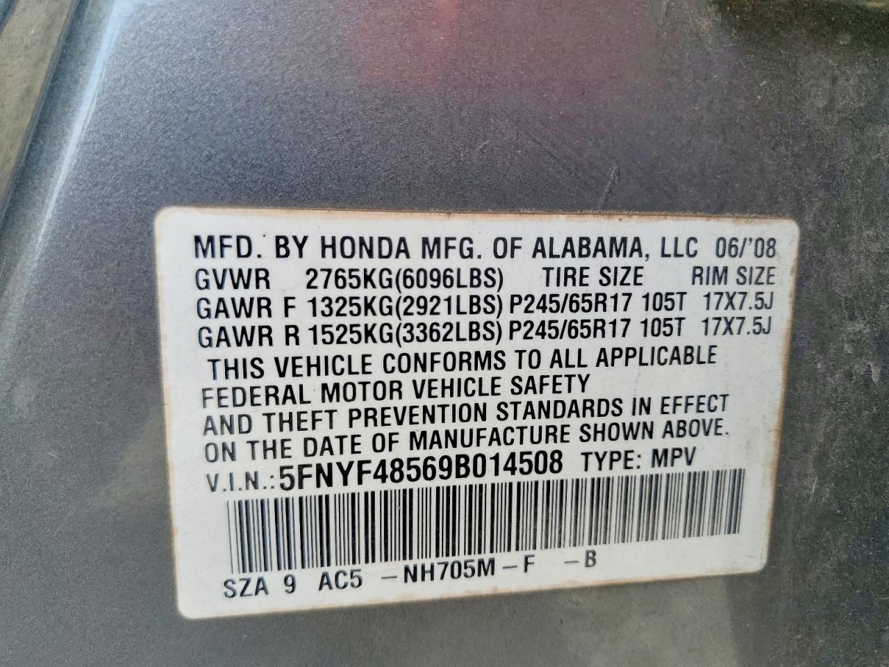 2009 HONDA PILOT