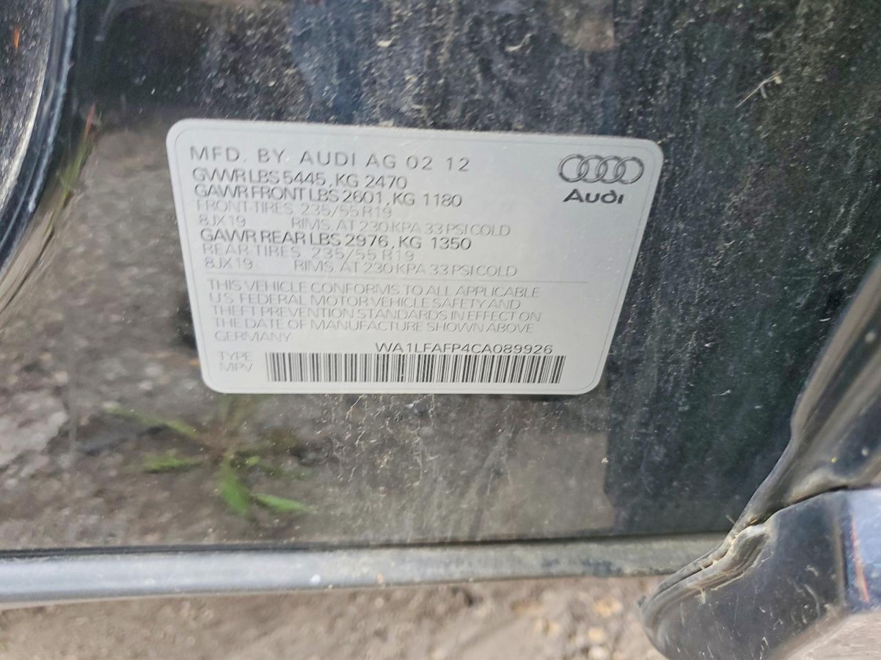 2012 AUDI Q5