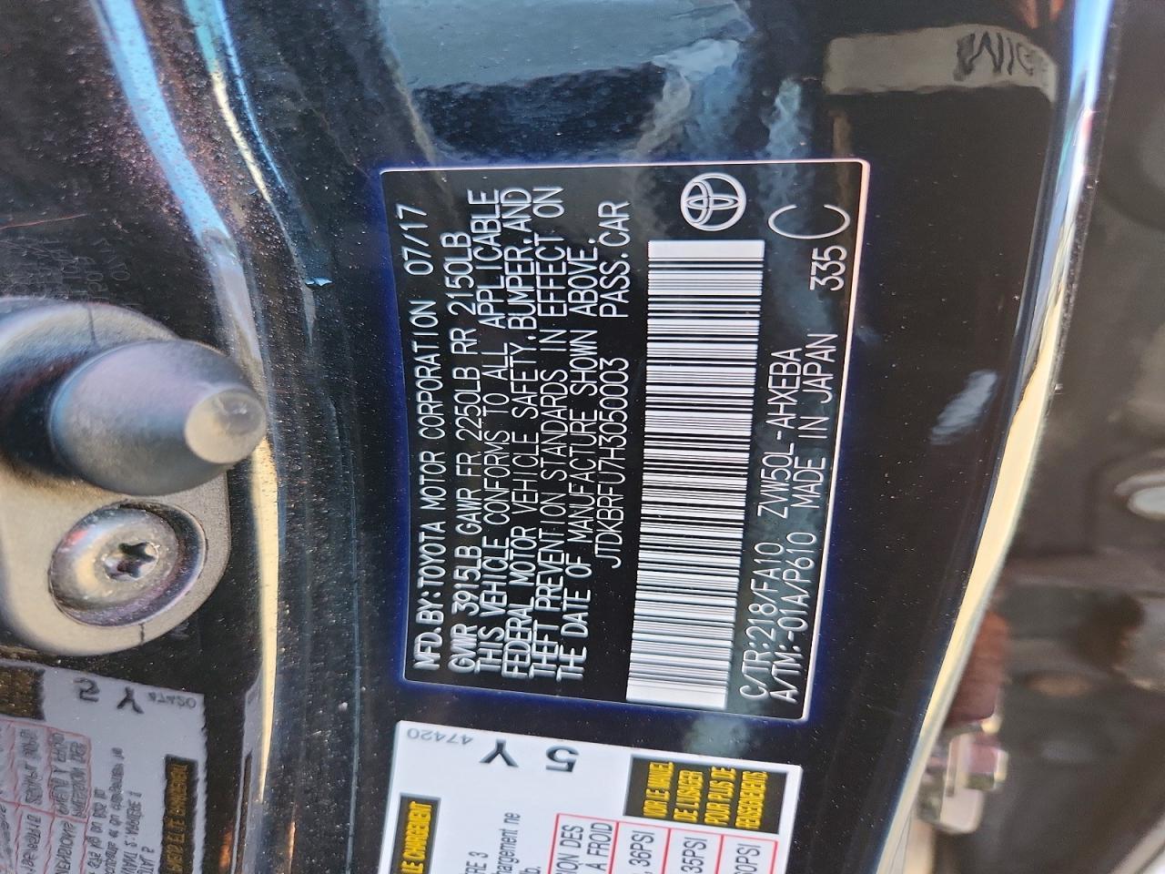 2017 TOYOTA PRIUS