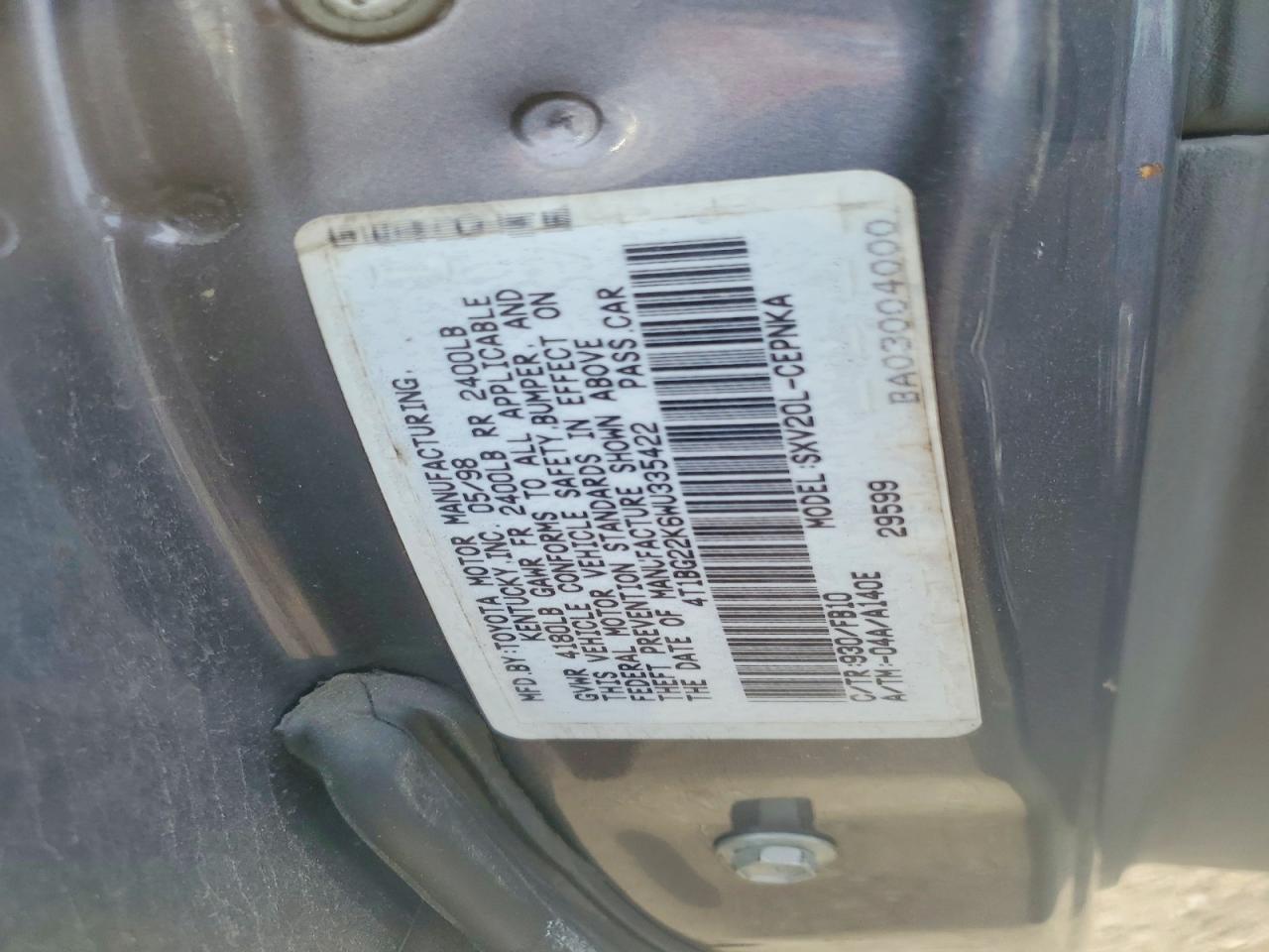 1998 TOYOTA CAMRY