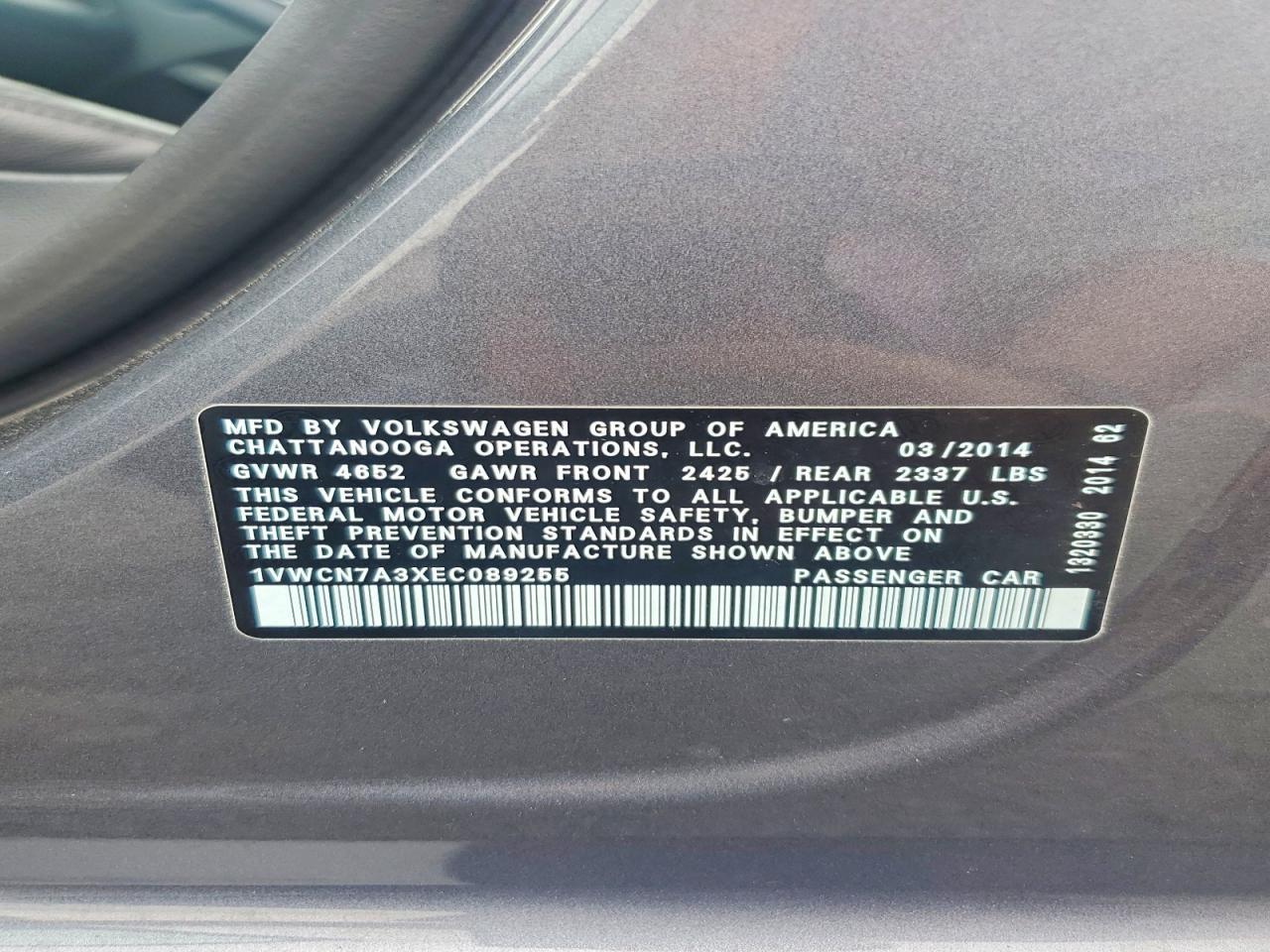 2014 VOLKSWAGEN Passat
