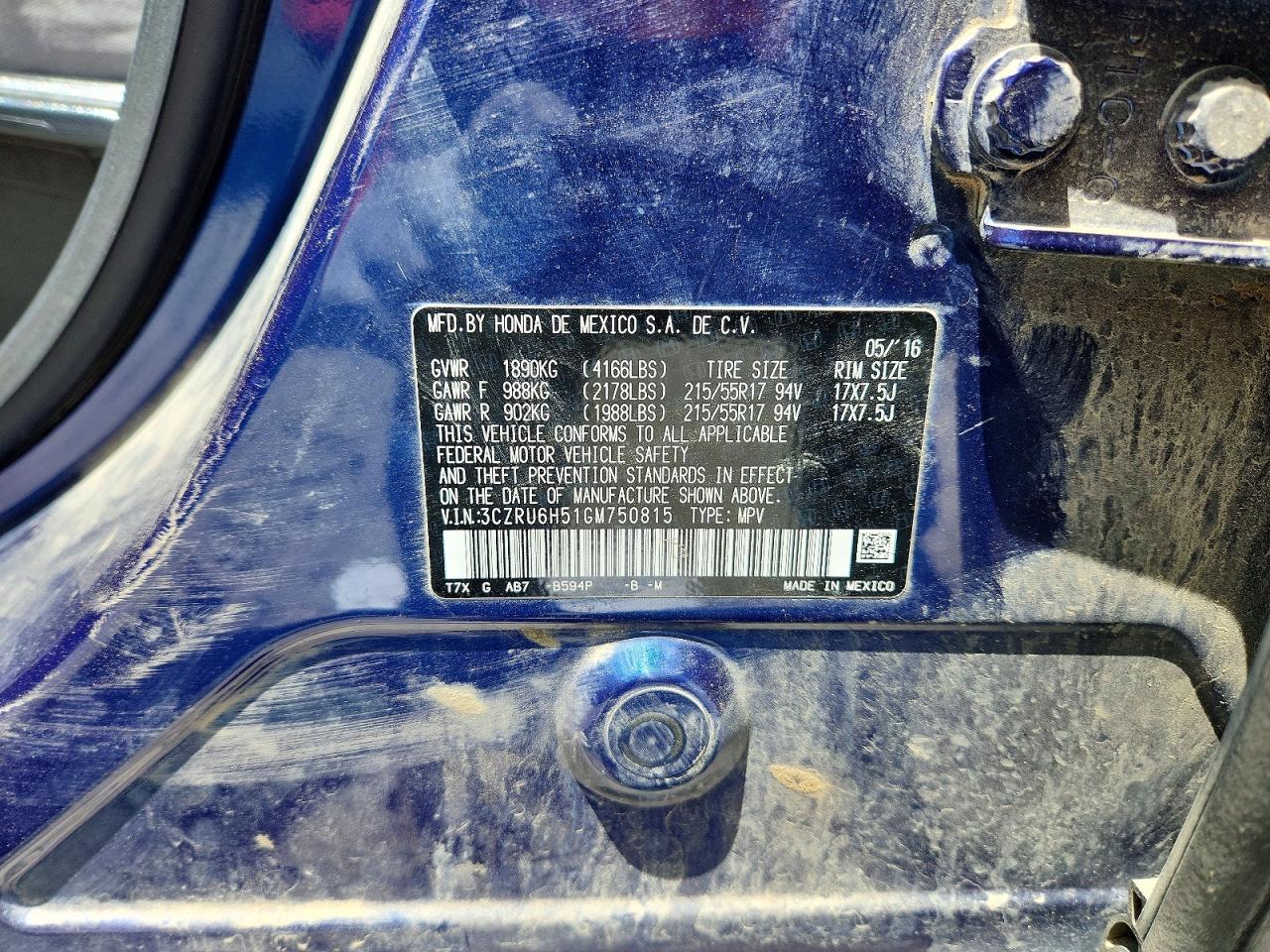 2016 HONDA HR-V