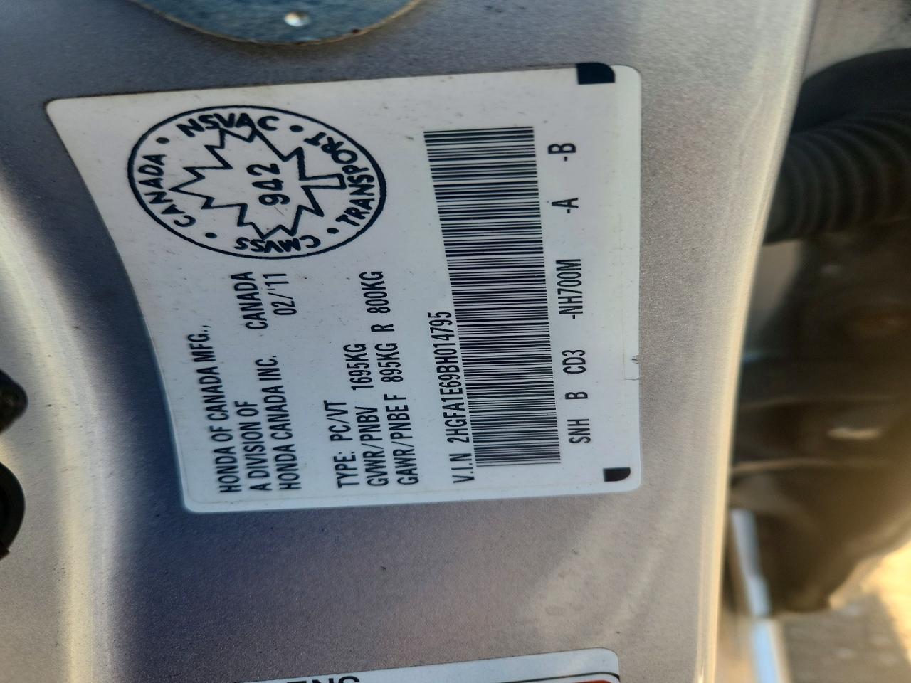 2011 HONDA CIVIC