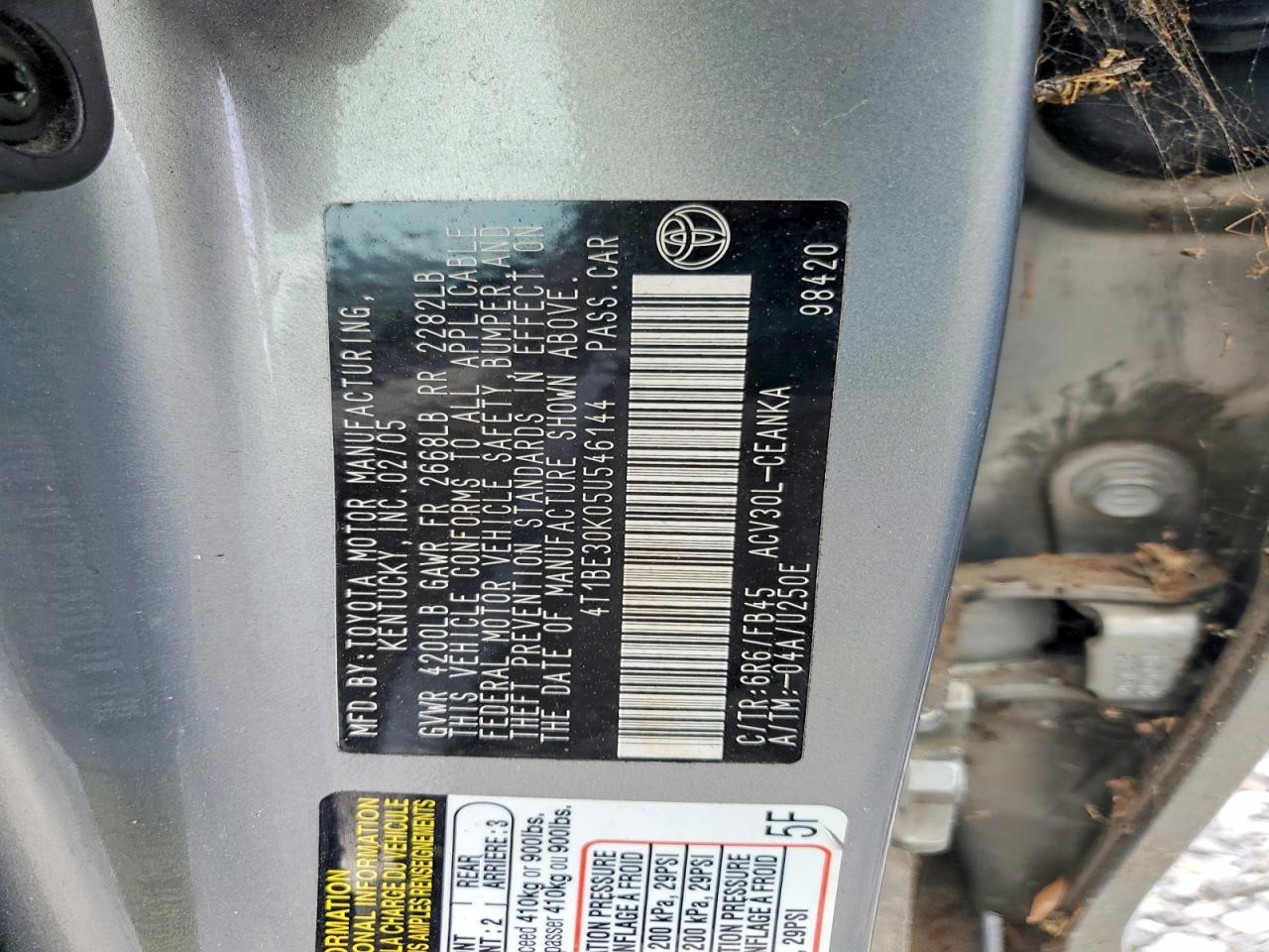 2005 TOYOTA CAMRY