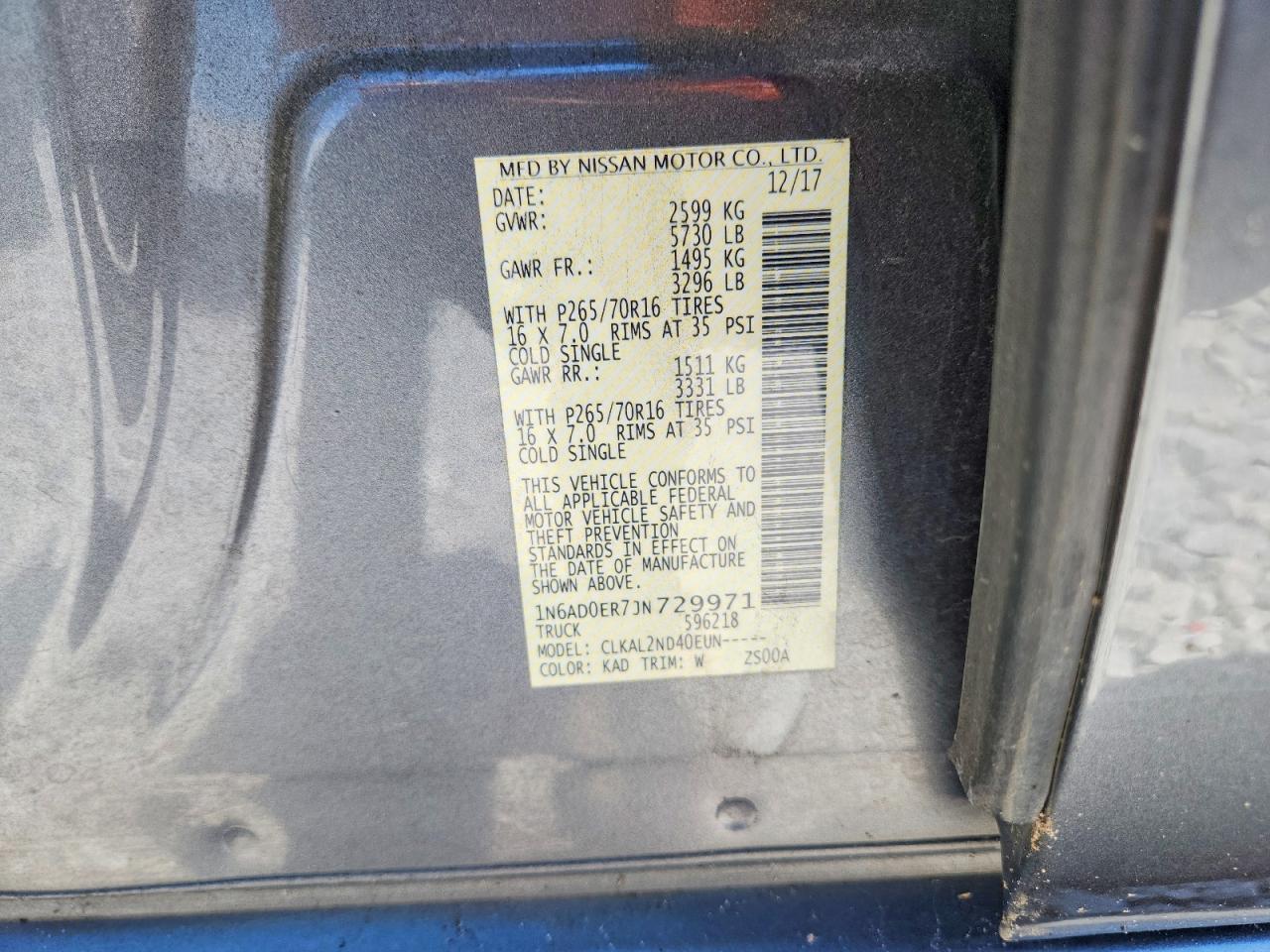 2018 NISSAN Frontier
